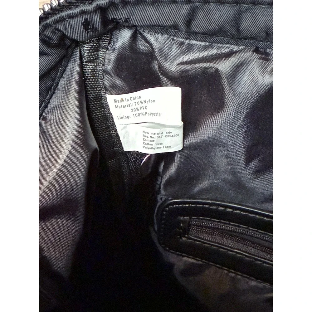 Co-Lab Black Nylon Backpack Silver Hardware‎ Top Handle Travel Bag Chic Traveler
